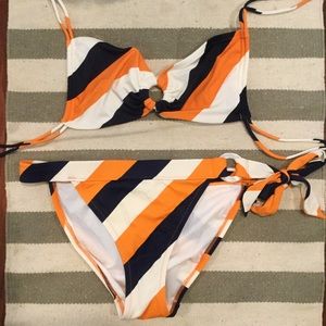 Victoria’s Secret Bikini Striped Orange Blue White